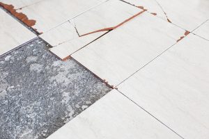 Old and broken floor tiles